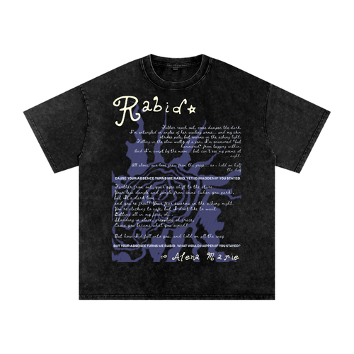 Song Lyric Tee,Lyric Apparel,Acid Wash Tee,Vintage Wash Tee
