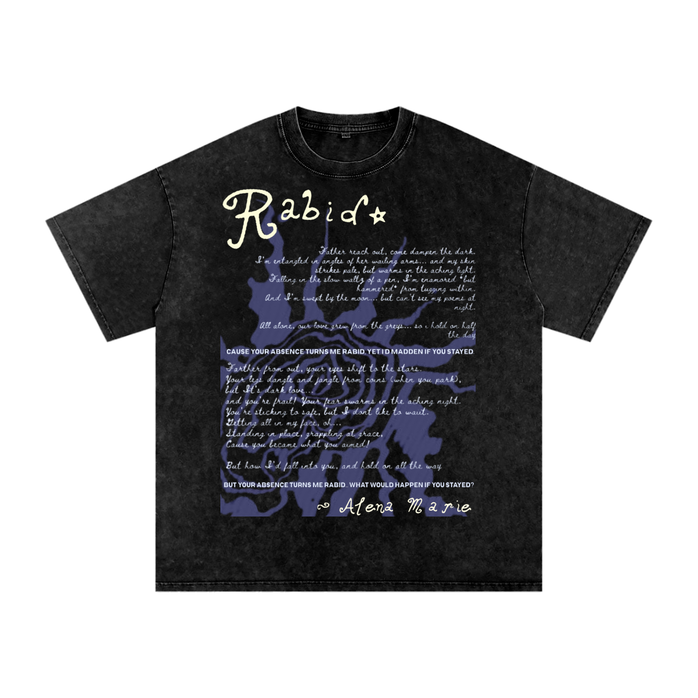 Song Lyric Tee,Lyric Apparel,Acid Wash Tee,Vintage Wash Tee